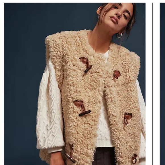 Free People fur Coco Vest Toggle Closure M MSRP $228 NWT - Picture 1 of 8